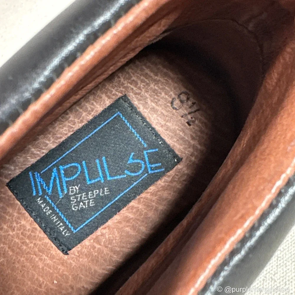 NWOT VINTAGE 1990s IMPULSE STEEPLE GATE Leather Boots | M 8.5 | Made in‎ Italy